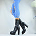 STYLISCHE DAMEN-COWBOYSTIEFEL MIT BLOCKABSATZ UND PLATEAU